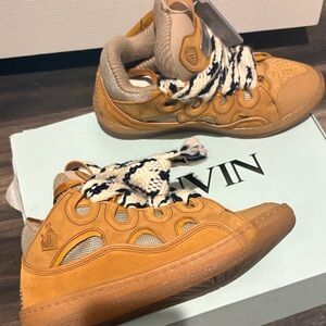 Lanvin Tan and Cream Women's Sneakers